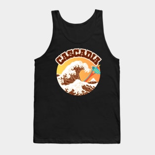 Cascadia. Great Wave of Coffee In A Cup. Tank Top